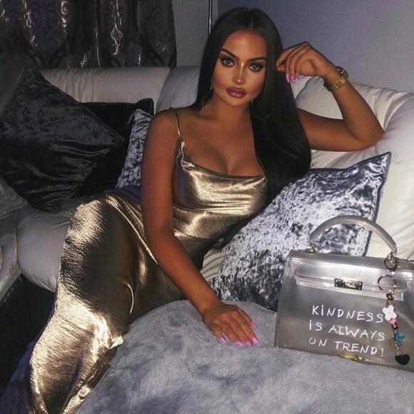 Gold or White Backless Satin Cami Long Slip Dress - Picture 14 of 16